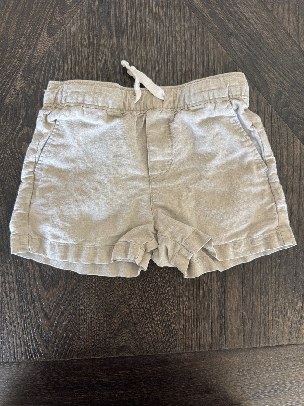 Janie and Jack Light Beige Drawstring Shorts